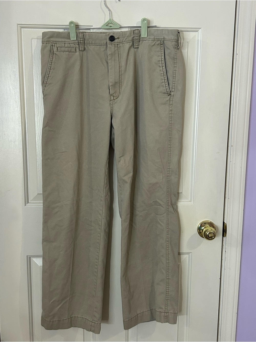 Life Khaki by Haggar Men's 34x30 Stretch Comfort Chino Relaxed Straight Beige
